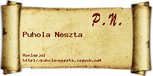 Puhola Neszta névjegykártya